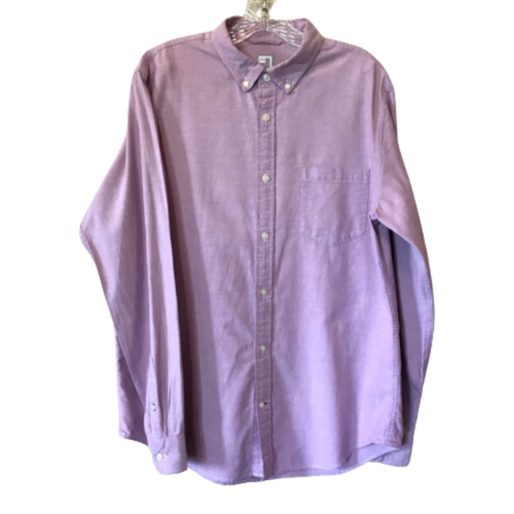 JC Penney JCP Lavender Oxford Button Down Dress Shirt with Pocket Size Large